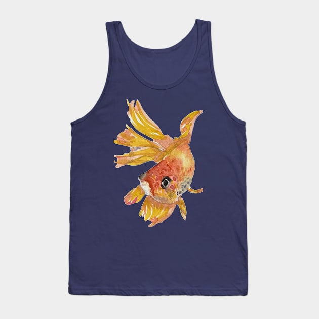 Beautiful orange swimming goldfish Tank Top by Annalisseart24